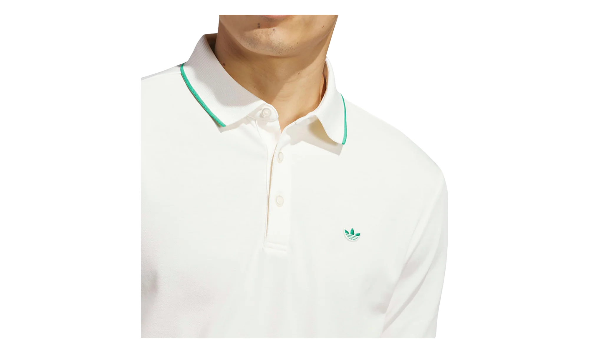 Originals Twistknit Trefoil Polo Shirt "Chalk White / Court Green" KB8617