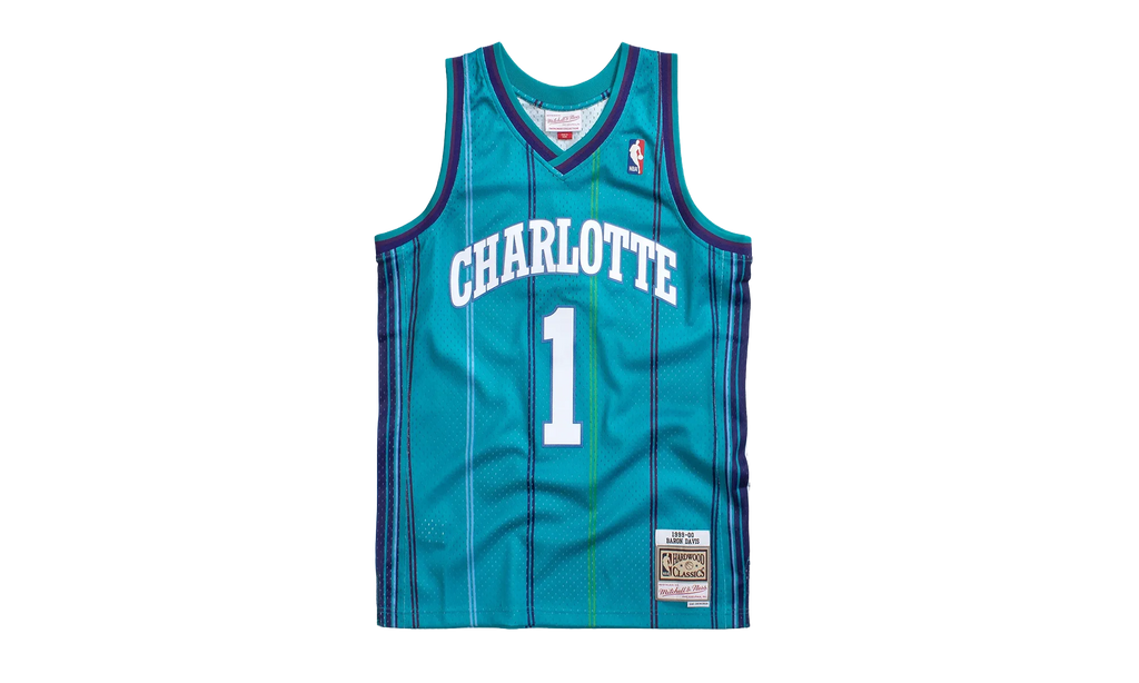 NBA Baron Davis Swingman Road Jersey "1999 Charlotte Hornets - Teal" SMJYGS18409 CHOTEAL99BDV