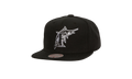 MLB Cooperstown Evergreen Black White Snapback Cap "Miami Marlins - Black" HS8028 FMABLCK