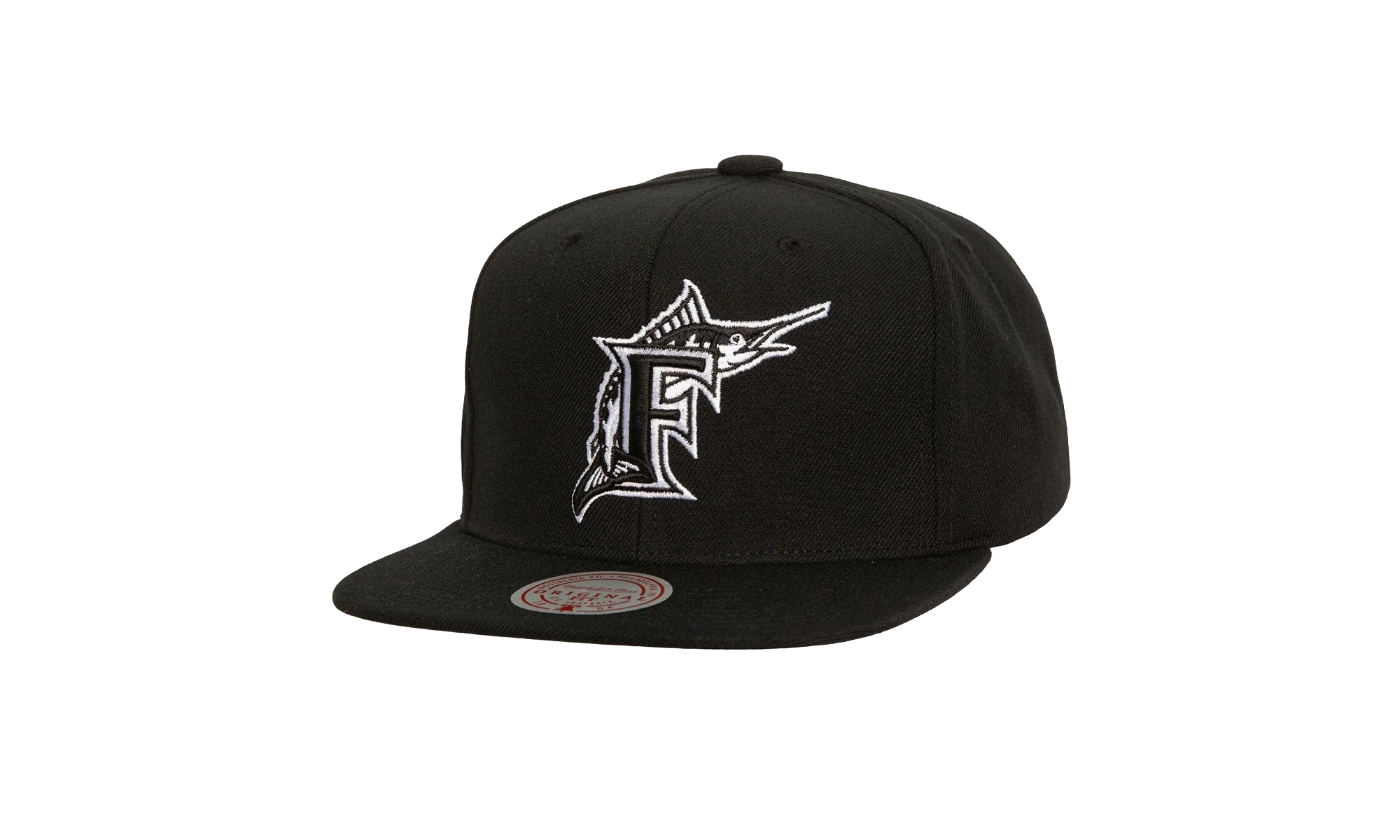 MLB Cooperstown Evergreen Black White Snapback Cap "Miami Marlins - Black" HS8028 FMABLCK