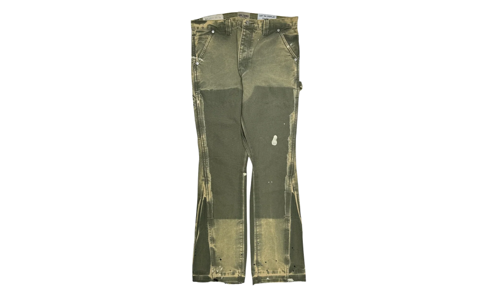 LA Flare Carpenter Pants Paint Splatter "Moss Multi" GDCLFMC