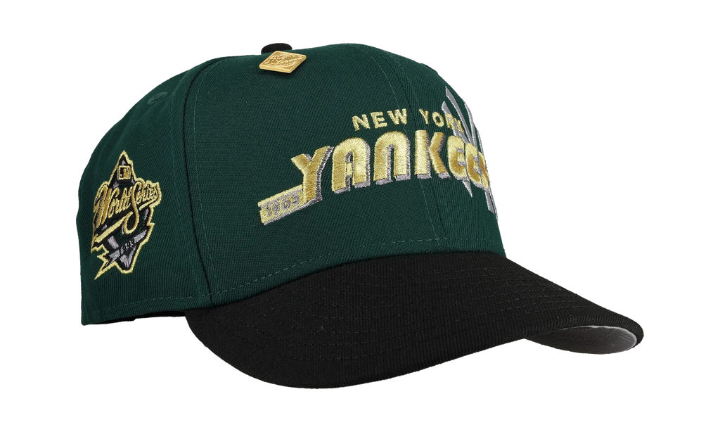 59FIFTY New York Yankees 1999 World Series Script Fitted Hat "Green / Gold" NE251