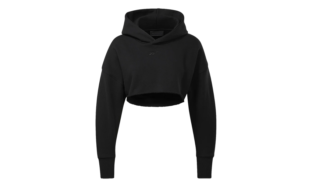 Cardi B Crop Hoodie WMNS "Black" H48407