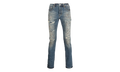 P001 Slim-Fit Jeans "Indigo Paint Repair" P001 IPR