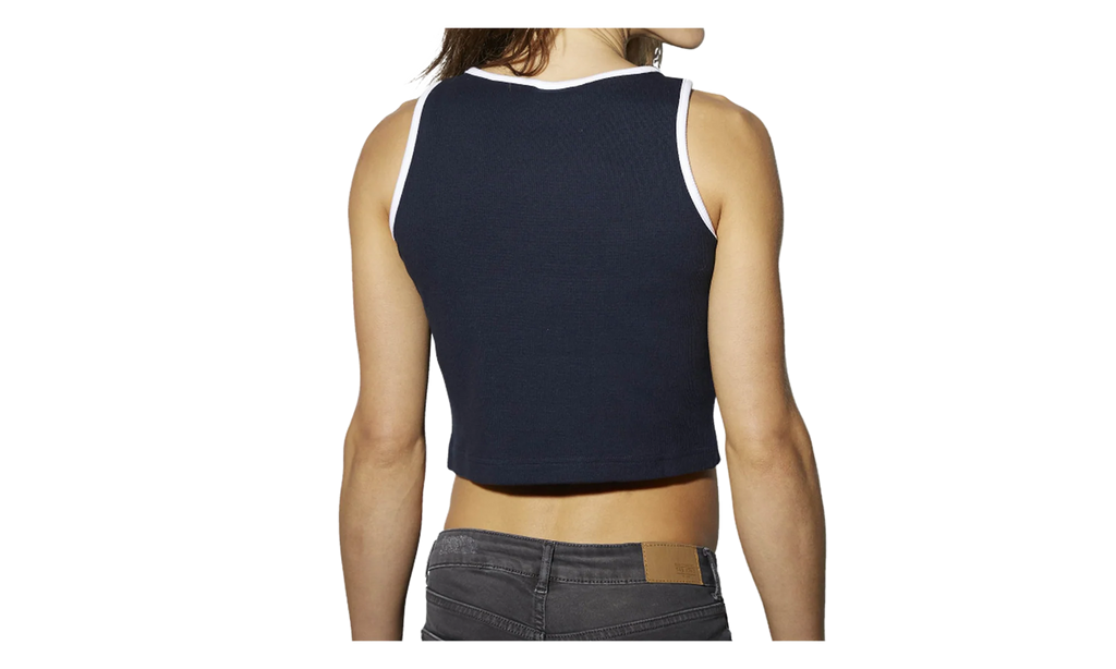 Athletic Casual Ribbed Tank Top WMNS "Navy/White" BK4118