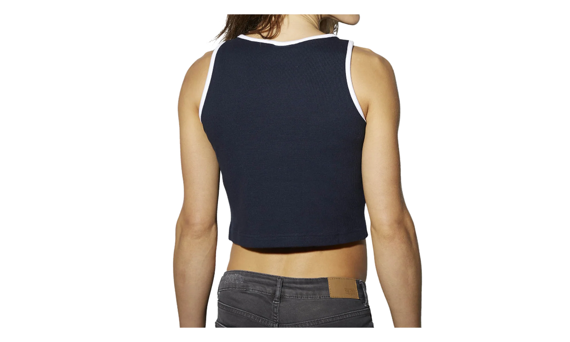 Athletic Casual Ribbed Tank Top WMNS "Navy/White" BK4118