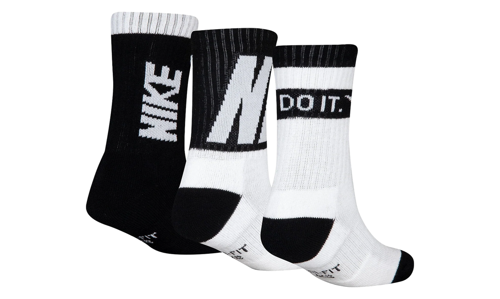 Sport Graphic Crew Socks (3 Pack) GS "Black / White" BN0679 023