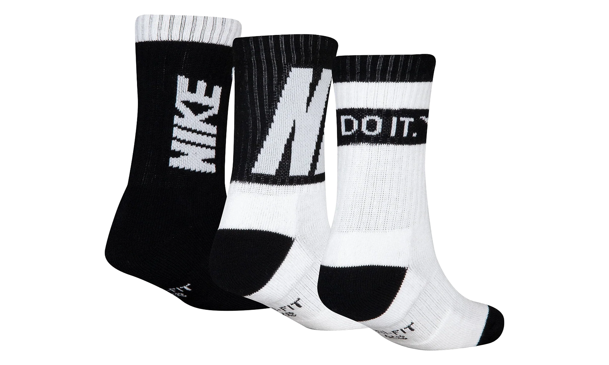 Sport Graphic Crew Socks (3 Pack) GS "Black / White" BN0679 023