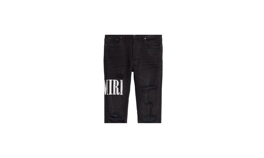 Embroidered Side Logo Jeans "Aged Black" AESLJAB