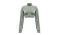 Sportswear Collection Cropped Velour Full Zip Top WMNS "Jade Horizon / Sail / Sail" FZ3679 370