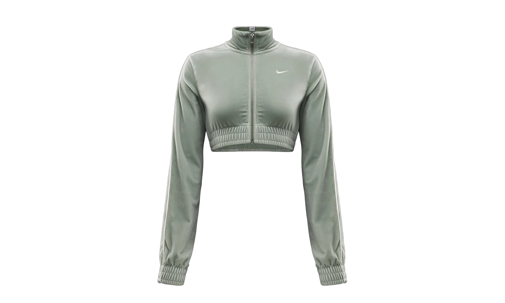 Sportswear Collection Cropped Velour Full Zip Top WMNS "Jade Horizon / Sail / Sail" FZ3679 370