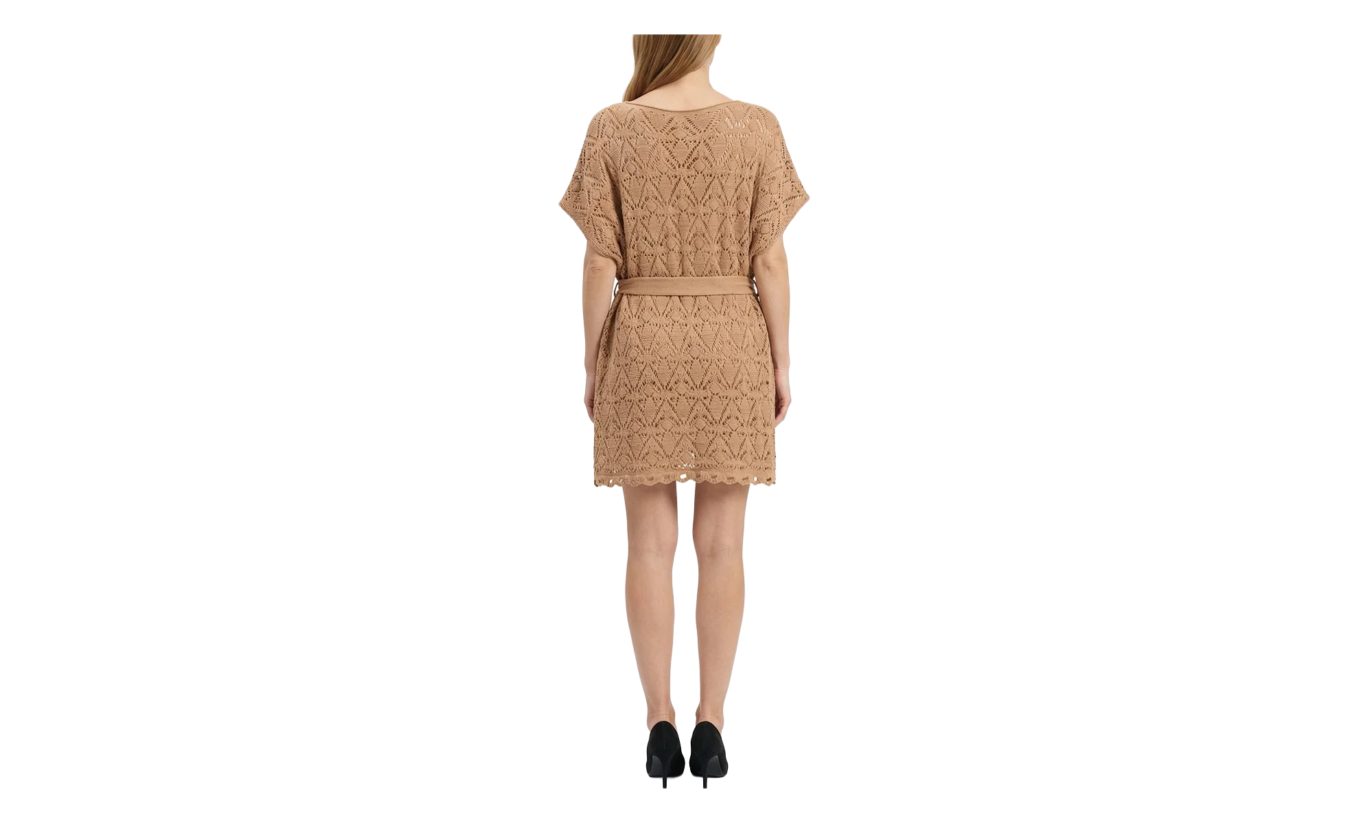 Poncho Style Crochet Laced Mini Dress WMNS "Dark Sand" AF4R0005KD780AG