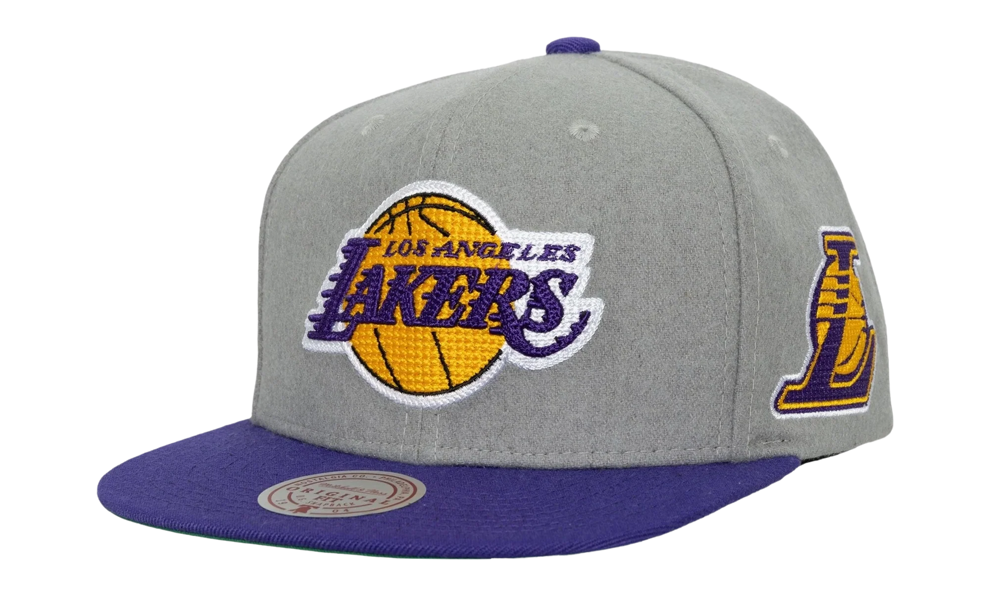 NBA Melt Stitch Snapback Cap "Los Angeles Lakers - Grey" HS9444 LALGREY
