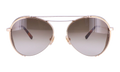 Double Bridge Aviator Sunglasses "Shiny Gold" MCM129S-739