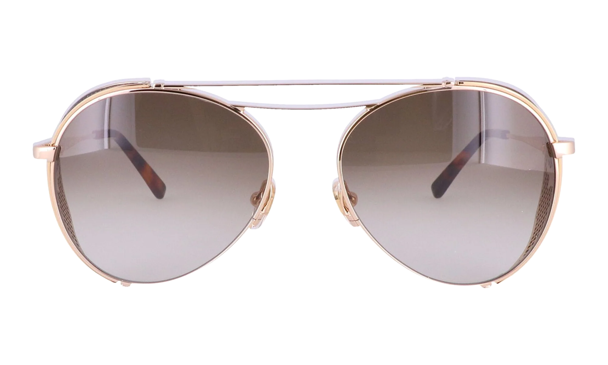 Double Bridge Aviator Sunglasses "Shiny Gold" MCM129S-739