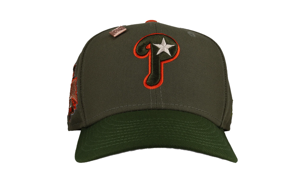 59FIFTY Philadelphia Phillies 1996 All Star Game Fitted Hat "Olive / Orange" NE349