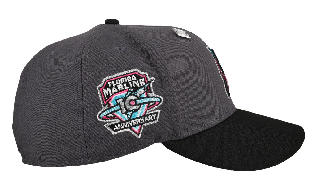 59FIFTY Florida Marlins 10th Anniversary Fitted Hat "South Beach Metallic" NE423