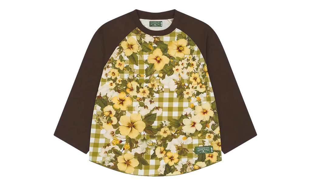 Levi's Cotton Floral Gingham Baseball Tee "Multicolor" DT505