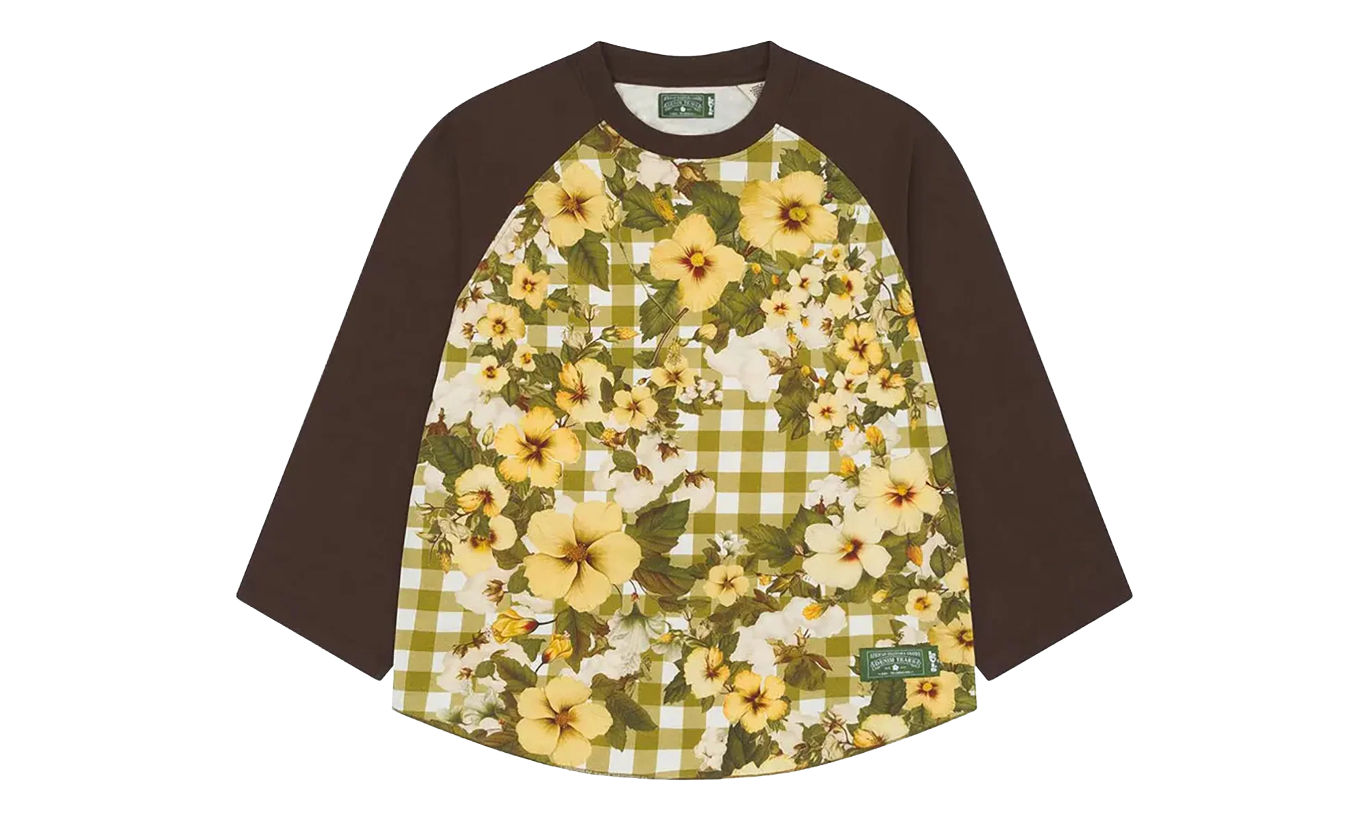 Levi's Cotton Floral Gingham Baseball Tee "Multicolor" DT505