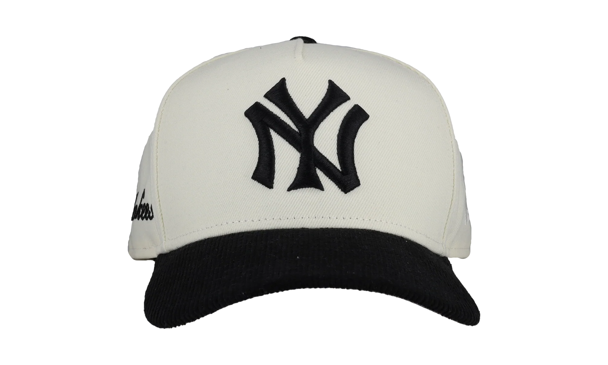 9FIFTY New York Yankees A Frame Snapback Hat "Off White / Black - Corduroy Visor" NE277
