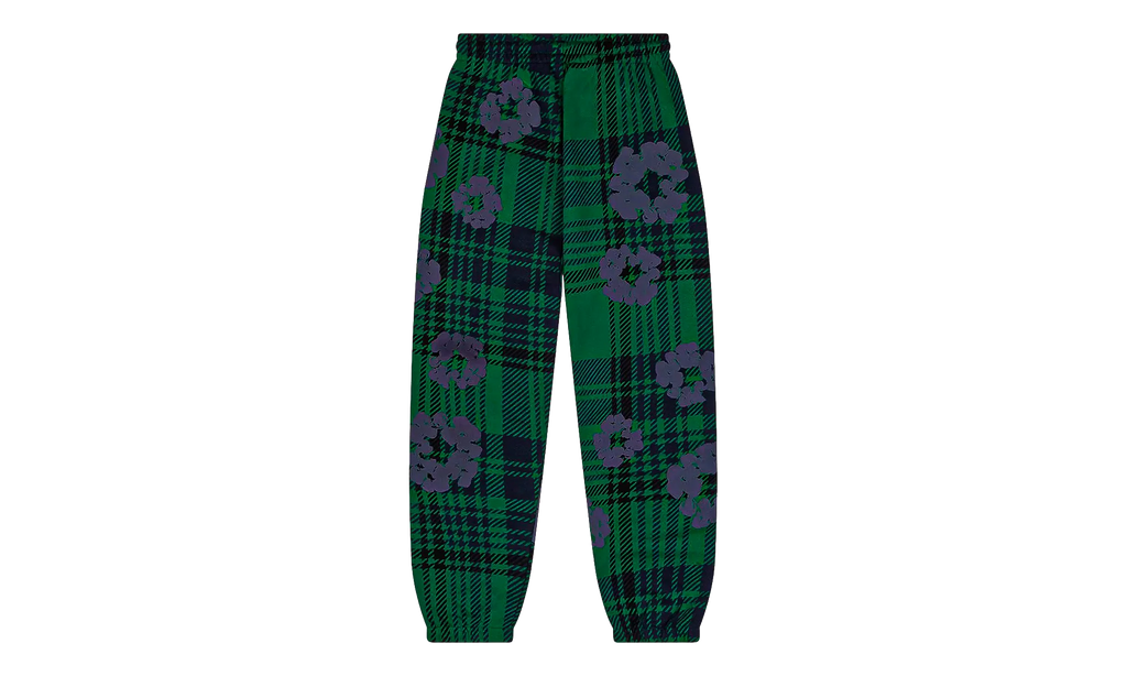 Plaid Cotton Wreath Sweatpants "Green" DT386