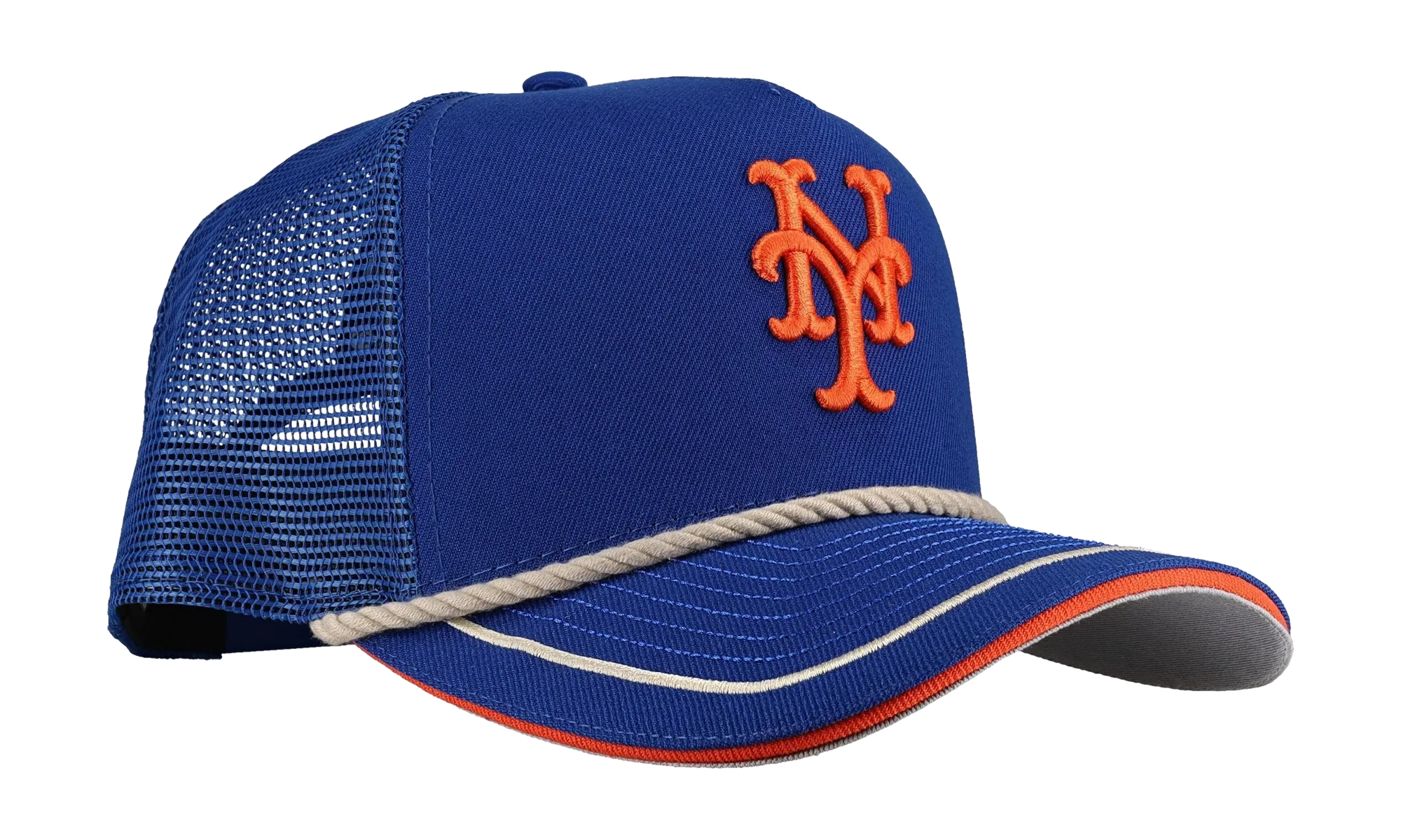 9FIFTY New York Mets A Frame Trucker Snapback Hat "Rope - Royal Blue" 44587537432764