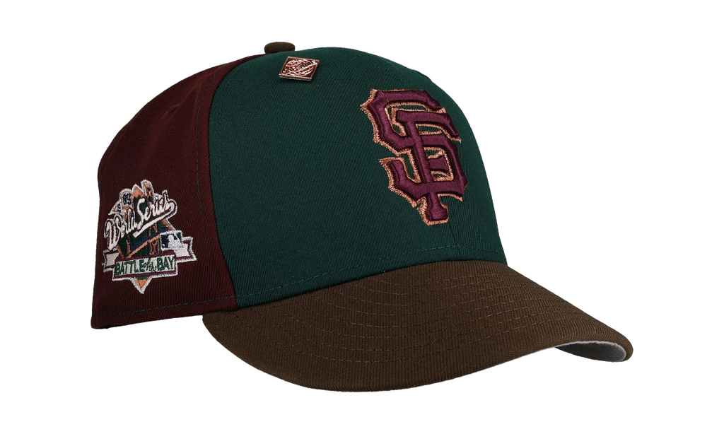 59FIFTY San Francisco Giants 1989 World Series Pinwheel Fitted Hat "Green Maroon" NE360