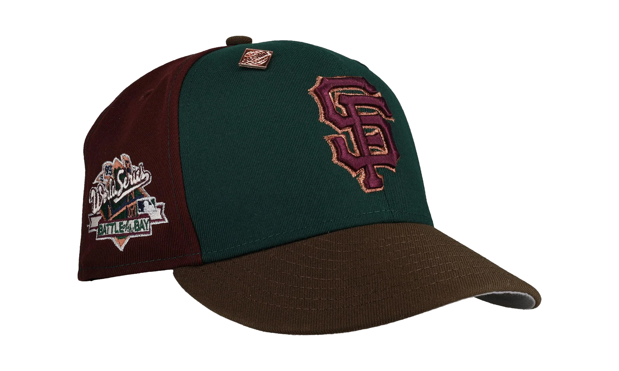 59FIFTY San Francisco Giants 1989 World Series Pinwheel Fitted Hat "Green Maroon" NE360