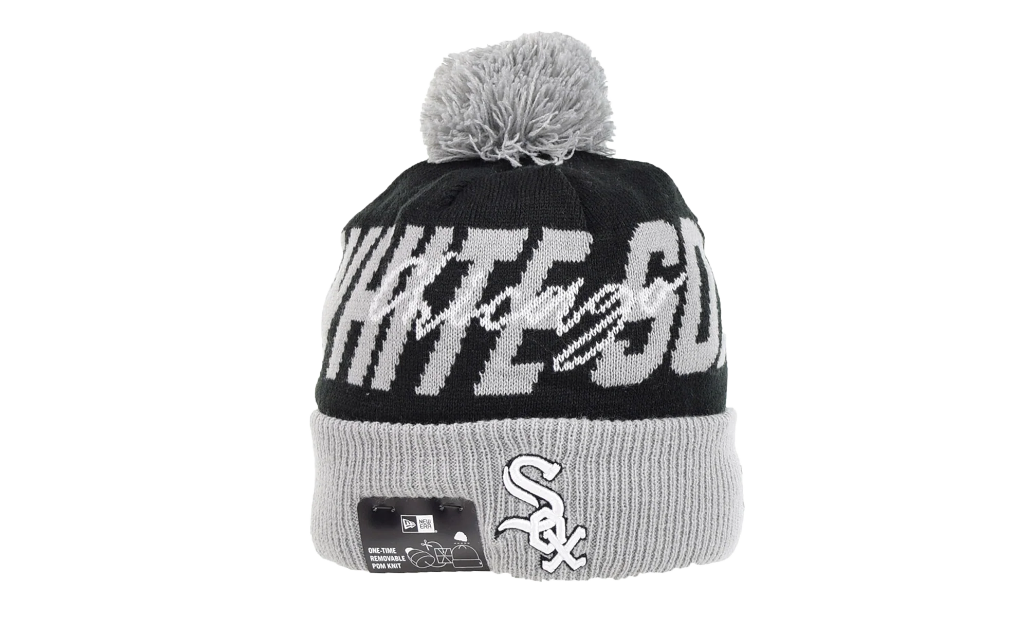 Chicago White Sox Confident Knit Pom Beanie "Black / Grey" 60267437
