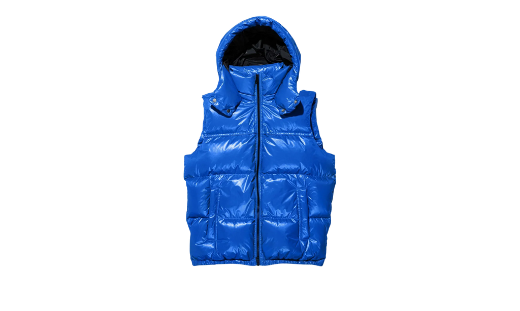 NYLON PUFFER VEST "Blue" P623 PBLV423