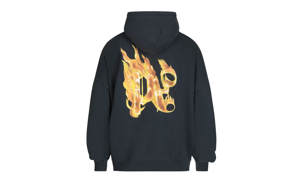 Back Burning Monogram Hoodie "Black" PMBB117R24FLE003