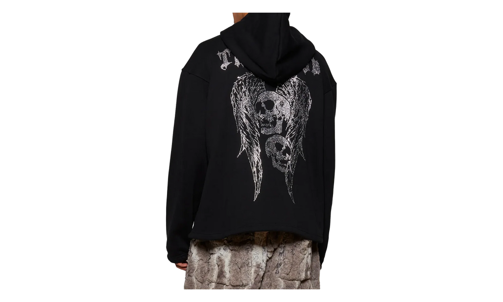 TC Angels Crystal Embellished Hoodie "Black" TC25SS2401