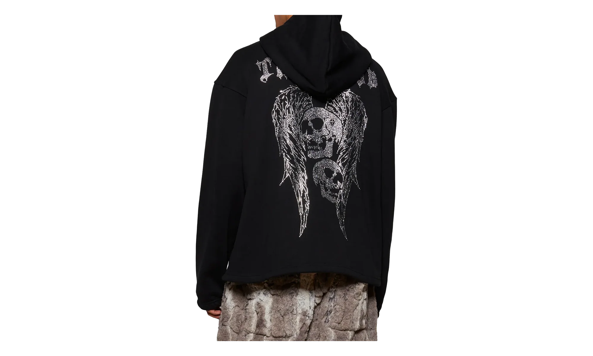 TC Angels Crystal Embellished Hoodie "Black" TC25SS2401