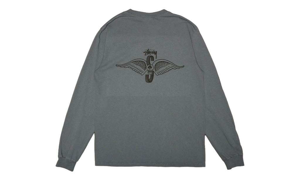 Skull Wings Pigment Dyed Long-Sleeve "Navy" STUS368