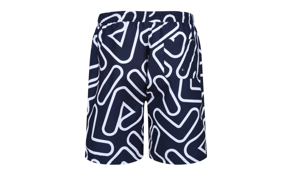 YASH Outline All Over Print Swim Short "Peacoat / White" LM015913 410