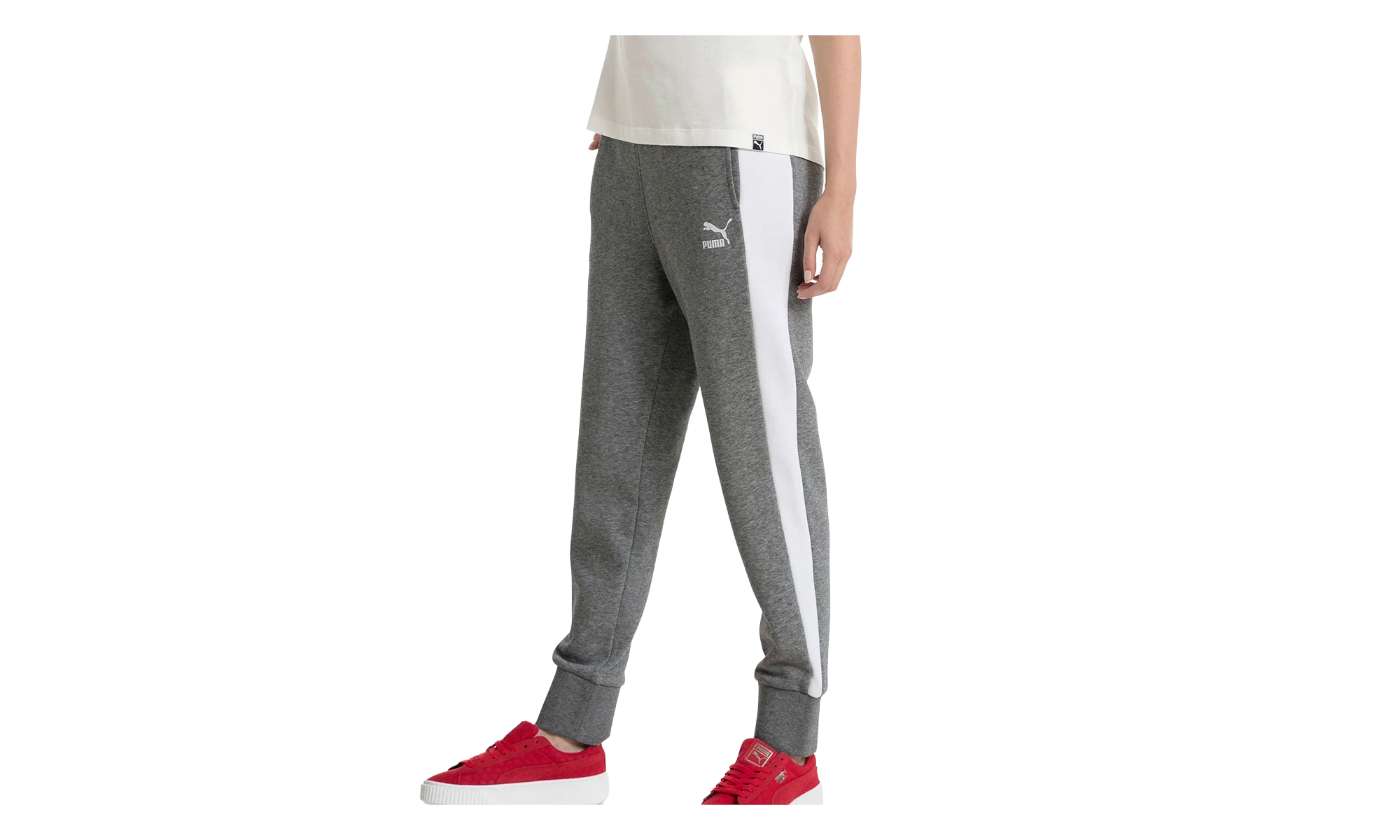 Archive Logo T7 Sweat Pant WMNS "Medium Grey Heather/White" 572486 03