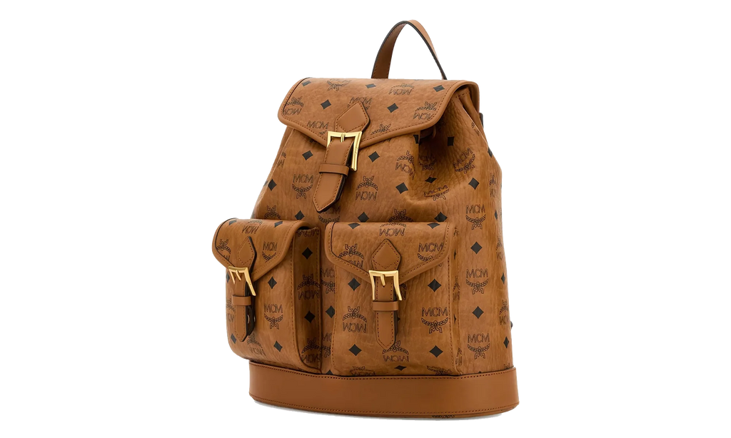 Small Aren Backpack in Visetos "Cognac" MWKFATA01CO001