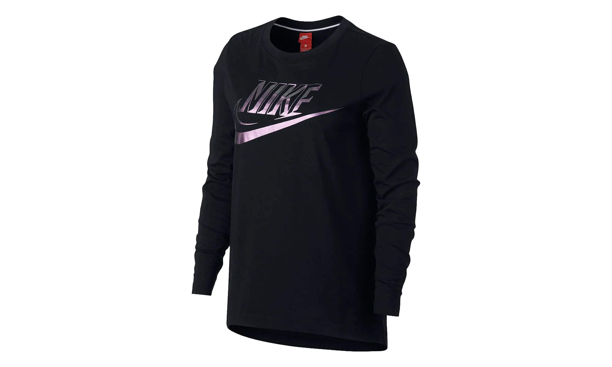 Foil Swoosh Logo Long Sleeve T-Shirt WMNS "Black / Purple" 874120 010