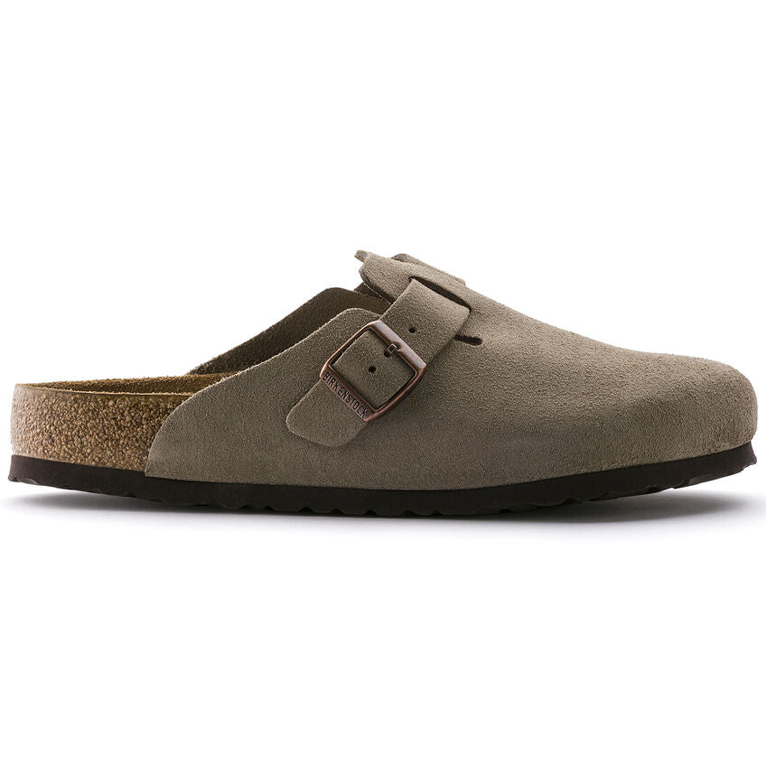 Boston Soft Footbed Suede Leather in Taupe