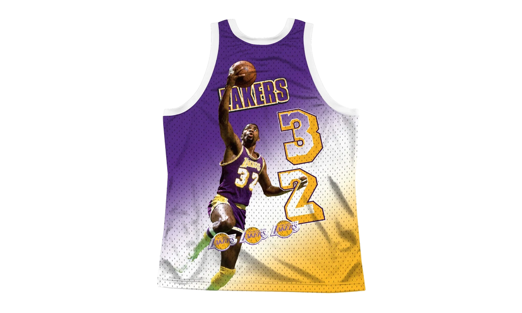 NBA Behind The Back Jersey "Los Angeles Lakers Magic Johnson" MSTKMI19002 LALWHITEJH