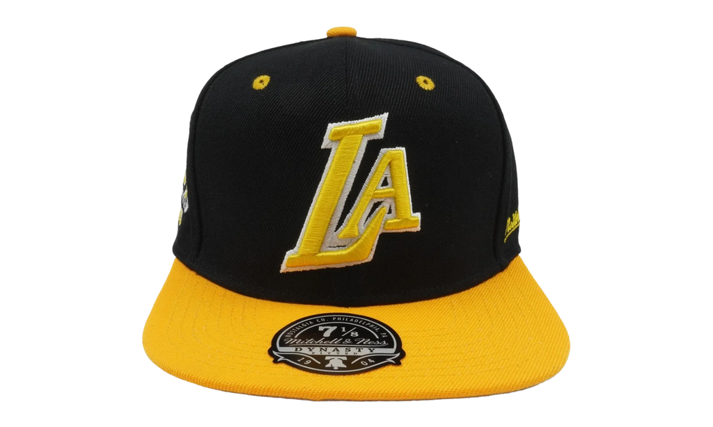 NBA Hardwood Classics Yellow Toe Fitted Cap "Los Angeles Lakers - Black / Yellow" 6HSFSH21501 LALBKYW