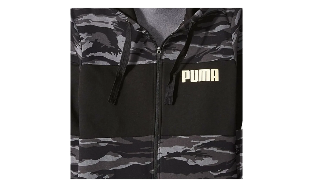 Camo Fullzip Fleece Hoodie "Black" 855054 01