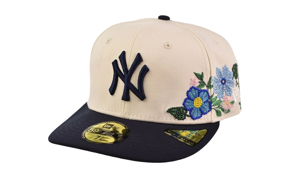 59FIFTY New York Yankees Tonal Florals Fitted Hat "Chrome White" 60668976