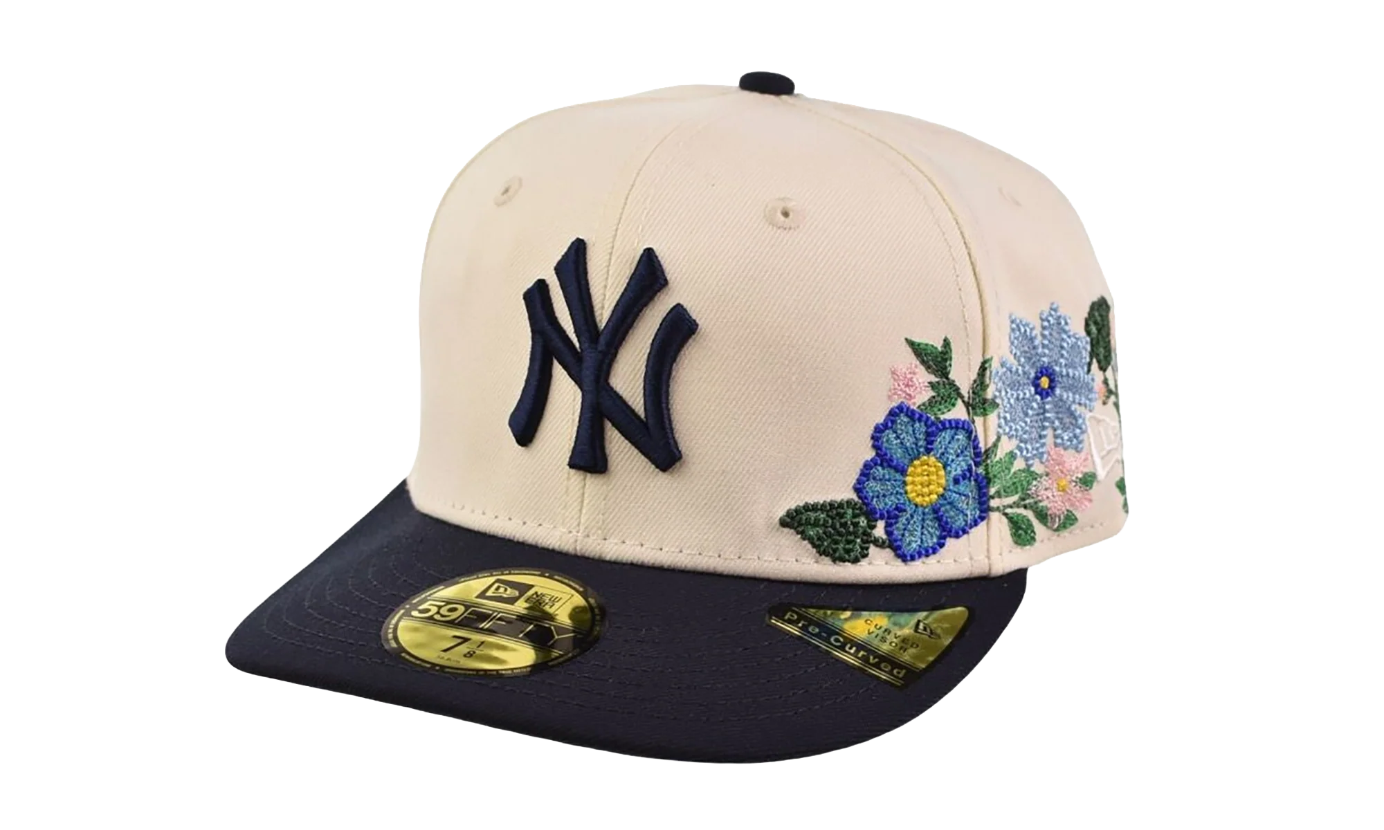 59FIFTY New York Yankees Tonal Florals Fitted Hat "Chrome White" 60668976