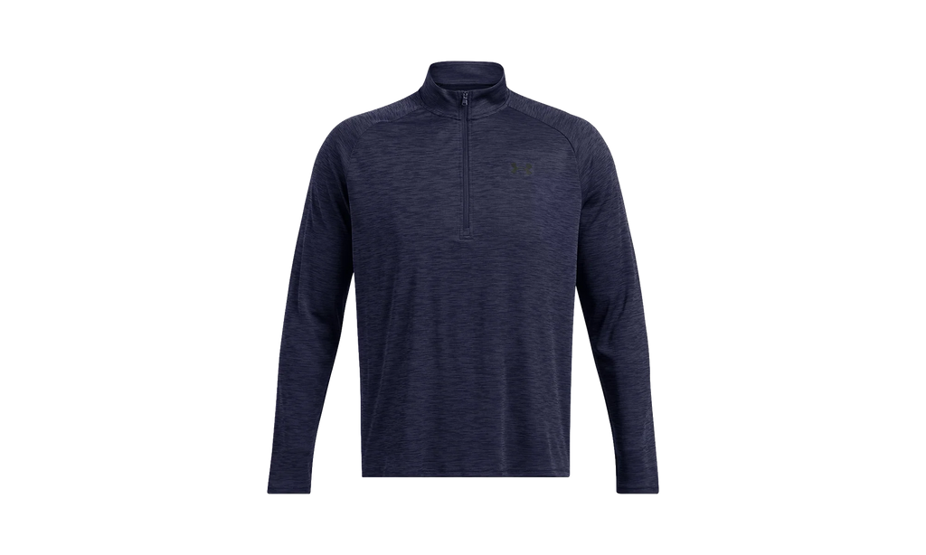 Long Sleeve Tech Textured 1/2 Zip High Neck "Midnight Navy / Black" 1382797 410