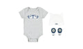 Baby Bodysuit, Hat and Booties 3-PC Box Set "Grey / White" NN0878 C00