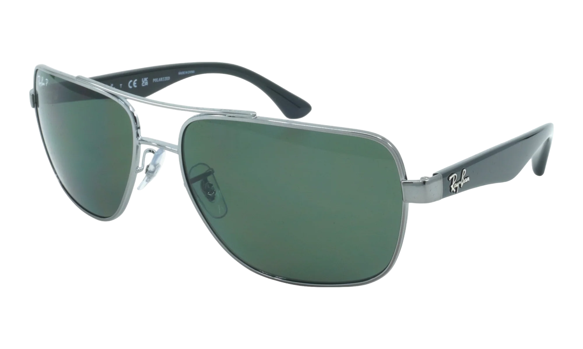 SQUARE Polarized Sunglasses "GUNMETAL" RB3483-004-58_60