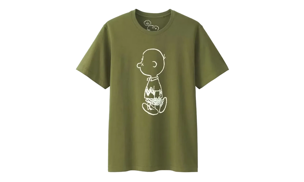 Uniqlo x Peanuts Charlie Brown Tee "Olive" KAWS202496