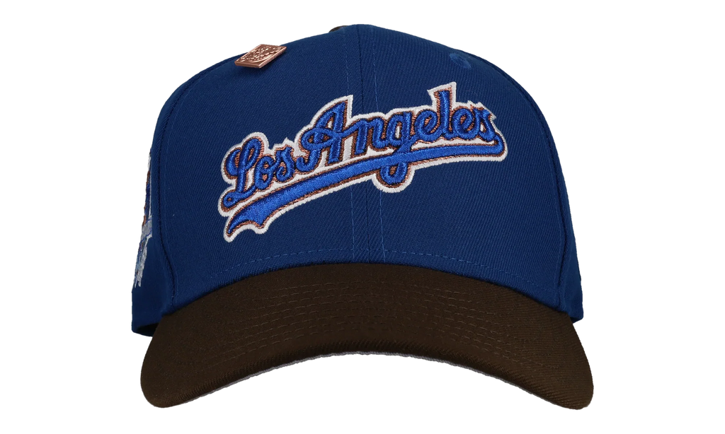 59FIFTY Los Angeles Dodgers 50th Season Fitted Hat "Metallic Blue / Walnut" 123451299686