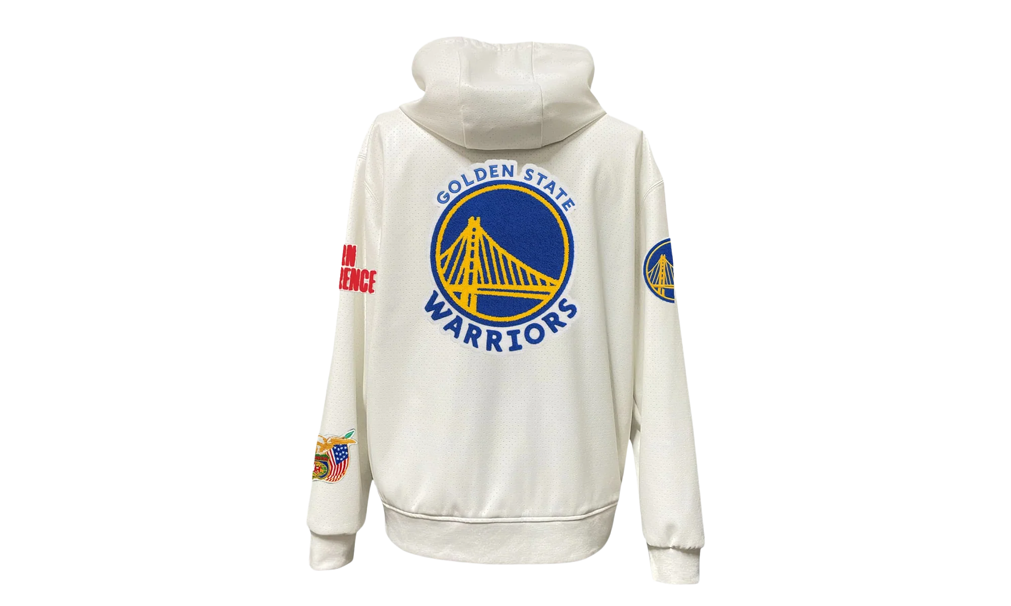 Lightweight Vegan Zip-Up Hooded Jacket "Golden State Warriors" NBA 147WHT WAR